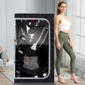 ZONEMEL 1 Person Portable Full Spectrum Infrared Sauna, Full Size Tent with Remote Control,1300W Fast Heating, Foldable Chair & LED Therapy Light, Home Spa for Relaxation (L35.4 x W35.4 x H55.1)