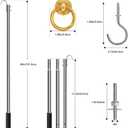 Complete Ladder Pull Down System Kit, Attic Stair Pull Kit, Includes 1 Attic Extension Rod up to 40 Inches and 1 Storage Hook.