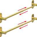 Towel Bar, Adjustable 14.4inch - 25.2inch Towel Rack, Self Adhesive & Wall Mounted for Bathroom Kitchen Hand Towel Holder Cloths Hanger SUS 304 Stainless Steel Organizer Single Bar (2, Gold)