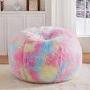 Rainbow Bean Bag Chair, Luxurious Floor Sofa with Memory Foam Filler, 32 Inches