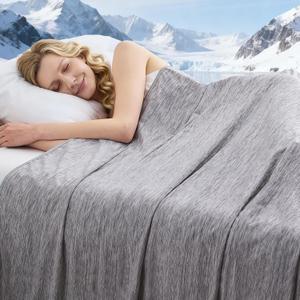 Cooling Blanket Queen Size, 90"x90" Cooling Blankets for Hot Sleepers, Cold Blanket Thin Lightweight Breathable Soft for Couch Bed, Lightweight Blanket Keep Cool for Night Sweats (Dark Gray)