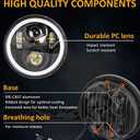 Zmoon 5 3/4 5.75 Inch LED Headlight for Motorcycle, Compatible with Harley Davidson Sportster Iron 883 Dyna Street Bob Super Wide Glide Low Rider Night Rod Train Softail, IP67 Waterproof, 1PCS