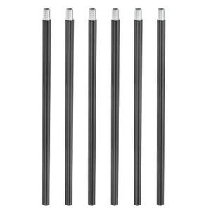 PATIKIL Threaded Extension Rod, 6 Sets 10" M10 x 1mm Fine Thread Lamp Pipe with Lamp Pipe Nipples for Pendant Light Island Lighting Chandeliers Stems, Black