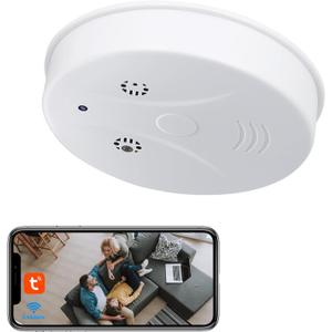 Hidden Camera WiFi Smoke Detector 1080P HD Wireless Mini Cameras Small Nanny Cam with Motion Detection, Night Vision, Indoor Security Camera for Home