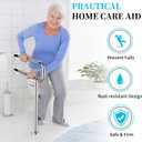 Toilet Support Rail 31.3X 31.5 Inch, Munzong Anti-Slip Chrome Handicap Grab Bar for Bathroom, Stainless Steel Knurled Safety handrails with Leg for Elderly Disabled Pregnant-1.25Tube