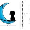 Stained Glass Dog Memorial Gifts, Dog Sympathy Gifts for Dog Lovers, Suncather for Window Hanging,in Memory of Dog Passing Away Gifts,Loss of Dog Sympathy Gift. (Black Blue)