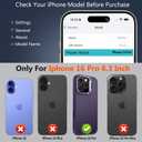 Magnetic for iPhone 16 Pro Case Carbon Fiber Skin SensationCompatible With magsafeMetal Lens KickstandDropproof Sturdy Carbon Fiber PatternWireless Charging Case for iPhone 16 Pro (Purple)