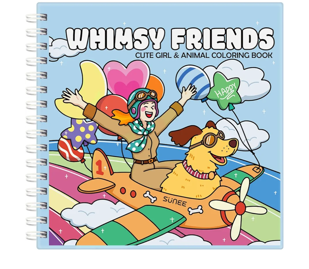 Whimsy Friends Adult Coloring Book for Relaxation - Gentle Symbiosis of Human and Animal Soothing Coloring Books for Adults Relaxation - Perfect Stress-Relieving Gift for Women
