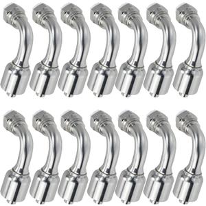 14 PCS Hydraulic Fittings 3/8" Hose x 3/8" JIC 37 Female 90 Elbow | Single Wire Braid Hydraulic Hose Repair Kit for Agriculture, Construction & Industrial Equipment