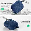Lerobo for Airpod Pro Case 2nd 1st Generation Case USB C, Cute Flower Engraved Soft Silicone Cover Compatible with Apple AirPod Pro/Pro 2 Case, Full Protective, Front LED Visible, Midnight Blue