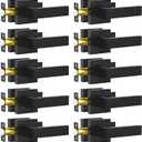 Passage Door Lever, 10 Pack Matte Black Interior Door Handles for Hallway and Closet, Heavy Duty Square Interior Keyless Door Handles Non-Locking Door Knobs for Right & Left Side Door (Non-Locking Passage-10 Pack)