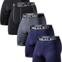 TELALEO 6 or 5 Pack Compression Shorts for Men Spandex Sport Shorts Athletic Workout Running Performance Base layer Underwear (Large, 2black1grey2navy)