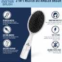 Mister Brush 2-in-1 Hairbrush Mister Innovative Hair Mist & Brushing Tool for Wet & Dry Hair Styling No-Tangle Bristles, Convenient Water Reservoir, Easy-to-Use (White)