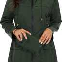 Century Star Packable Rain Jackets Waterproof Womens Rain Coats with Hood Lightweight Windbreaker Jacket (Green, L)