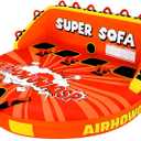 Super Sofa Towable Tubes for Boating 1-4 Person,Tubes for Boats,Inflatable Pull Boats/Boat Tube/Water Tube,Front&Back Tow Points with Heavy-Duty Thick Nylon Cover for Water Sports (X-Large)