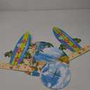 3-Tier Cupcake Stand for Beach Party Decorations - Multi-Colored Tropical Luau Pool Party Supplies, Hawaiian Themed Birthday Cake Stand for Baby Shower Wedding Decorations (Yellow)