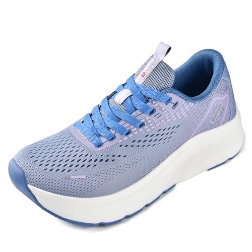 JACKSHIBO Wide Toe Box Shoes Women Arch Support Wide Sneakers for Running Walking Athletic Tennis Orthopedic Plantar Fasciitis Workout with Thick Cushion Zero Drop Sole Width Shoes Purple Size w39