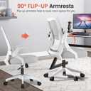 GTPLAYER Ergonomic Office Chair with Flip-up Armrests Executive Computer Chair for Home Office, Breathable Mesh & Comfy Lumbar Support, Moon Gray, Large