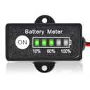 12V 24V 36V 48V Battery Indicator, Waterproof Universal LED Display Battery Meter Gauge for Lithium, LiFePO4, Lead-Acid (24V Pb-Acid Battery Indicator)