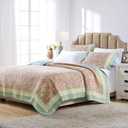 Barefoot Bungalow Palisades Pastel Quilt Set, 3-Piece Full/Queen,Red