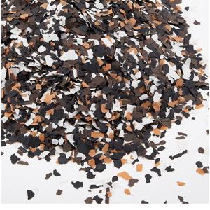 Taiyin 2.8 Kg/ 6.17 lb Blend Decorative Color Chips Epoxy Flakes for Garage Floor Blend Concrete Coatings Paint Chips for Wall Interior Exterior Basement(6-8 mm,Black, White, Yellow, Coffee)