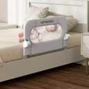 Folding Toddler Bed Rails for Crib,Safety Toddler Bed Rails,Bed Guard Rail with Reinforced Anchor Safety System,Bed Rail for Kids Fit,Bunk,Full Size,Queen,King,Twin(Grey,33"x23.6")