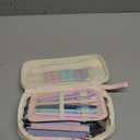 Four Candies 56 PCS Aesthetic School Supplies with Cute Pencil Case, 6 Multicolor Pen, 12 Pastel Highlighters, 5 Gel Pens Black Ink, 9 Mechanical Pencils for Student Stationary Set Preppy Stuff (Pink)