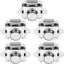OCGIG 5 PCS Push Button Latch Cabinet Door Catch Keyless Cupboard Locks for RV Yachts Motorhome Camper Caravan Electroplated Silver-5PCS