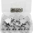 12Sets 2020 Aluminum Extrusion Hardware Accessories with Screws&Wrench, 12Pcs Silver 3-Way Bracket with 50Pcs Set Screws for 2020 V T Slot Rail Aluminum Extrusion Profile