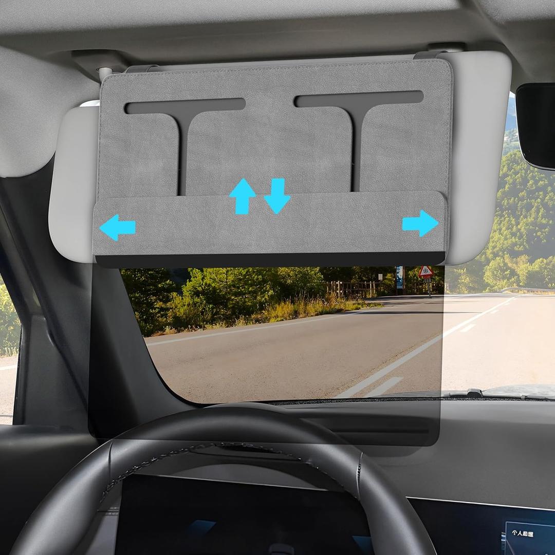 Polarized Car Sun Visor Extender, Upgraded Polarized Extender Sun Blocker UV400, Universal Visor Extension for Car, Adjustable Sun Visor, Glare, UV Protector-Grey