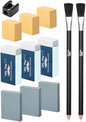 Mr. Pen- Art Eraser Set, 12Pcs, Pencil Eraser, Artist Eraser, Art Erasers, Drawing Erasers