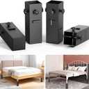 4 Pack Bed Risers, Adjustable to 3.2", 5.1" Heights, Risers for Bed Frame Heavy Duty Bed Risers for Metal Frame Supports up to 10000 Lbs