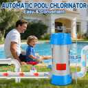 RovPool Offline Automatic Pool Chlorinator,9 lbs Capacity Pool Chlorine Feeder,Easy Set Automatic Chlorinator Feeder with Adjustable Output,Chlorinator for Inground/Above Ground Pool Chlorinator,Blue