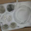 16 Piece Marble Dishes Dinnerware Sets, Marble Porcelain Dinnerware Set, Grey (4×Dinner Plates, 4×Dessert Plates, 4×Bowls, 4×Mugs, 16 Pack)