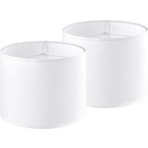 GOSO Set of 2 Medium White Drum Lamp Shades, Modern Lampshades for Table Lamps Floor Lamps-13  13 10 inch (Spider) Replacement Lamp Shade for Bedroom/Living Room,Reading Required Assembly (White - Natural Faux Silk)