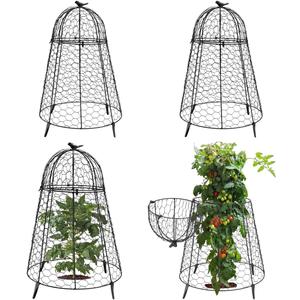 Plant Protector Chicken Wire Cloche 4 PCS, Plant Protectors from Animals, 18.712 Inch Large Garden Cloches for Plants, Sturdy 2-in-1 Cloche Dome for Plants, Plant Protectors for Easy Pruning