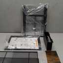 Small Under Desk Storage, Brown Printer Stand with Storage Shelf, 3-Tier Height Adjustable Printer Table with Basket & 3 Hooks for Home Office Fax Machine Scanner Files