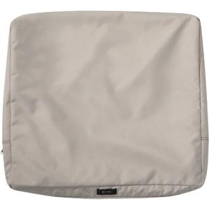 Classic Accessories Ravenna Water-Resistant Patio Lounge Chair/Loveseat Back Cushion Cover, 25 x 22 x 4 Inch, Mushroom (23"W x 20"H x 4"Thick)