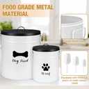 DoubleFill Extra Large 23+10 lbs Metal Dog Food Storage Containers Set of 2 Airtight Dog Treat Snack Jars with Lids and Spoon Farm House Style Big Pet Cookie Jar for Kitchen Counter Gift