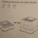 RIZZARI Stainless Steel Cat Box: Large Capacity Gray Enclosed Top-Exit Leakproof Litte Pan - Teflon Coating Resists Sticking for Easy Clean - Odor-Resistant for Modern Homes & Office