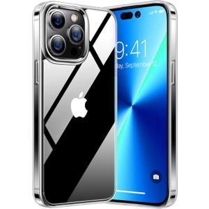 TORRAS Shockproof for iPhone 15 Pro Case 6.1", 12FT Military Grade Drop Tested, Anti-Fingerprint Anti-Scratch Semi-Clear Back with Silicone Slim Thin Protective Phone Case for iPhone 15 Pro, Clear