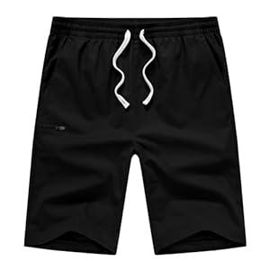 INNERBUT Men's Casual Shorts Drawstring Elastic Waist Summer Short Shorts Loose Fit 9 inch, Small