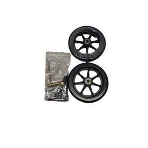 2 Plastic Wheels and nuts and bolts