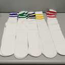 5 Pairs Retro Striped Tube Socks White over the Calf Tube Hoses Men Knee High Striped Athletic Socks for Men, Size 10-13, Multicolor