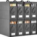 Bed Sheet Organizers and Storage,8 Pack Linen Closet Organizers and Storage, Foldable Bedding Storage for Bedsheets, (Grey)