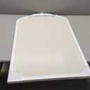 Bulletin Board with Linen, Vintage Arch Framed Pin Board  19 x 31 White Cork Board for Walls, White Pine Wood Frame, Fabric Pinboard, Vision Board for School, Home & Office