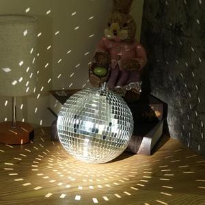 8inch Mirror Disco Ball - Hanging Disco Ball for Party Decorations, DJ Clubs, Weddings, Bars, Holiday Events, and Stage Decor with 15pcs Replacement Mirrors