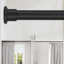 ALLZONE Heavy Duty Tension Shower Curtain Rod 42-83 Inches for Bathroom, Window, Non-Slip, Adjustable with Strong Spring Pole for Closet, Doorway, No Rust, No Drilling, Black