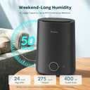 BREEZOME 5L Humidifiers for Bedroom, Ultrasonic Cool Mist Top Fill Humidifier & Essential Oil Diffuser, 360Nozzle, Auto Shut-off, 50H Runtime, Quiet Humidifiers for Large Room, Baby Nursery, Plants