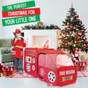Kiddey Fire Truck Play Tent for Kids - Firetruck Tents with Sirens and Fireman Sound Button for Girls, Boys, & Toddlers Gifts - Red Fire Engine Pop Up Playhouse for Toddler - Indoor & Outdoor